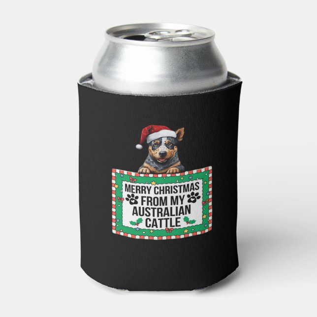 Merry Christmas From My Australian Cattle Classic  Can Cooler (Can Front)