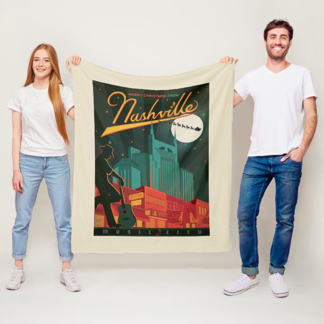 Merry Christmas from Nashville Fleece Blanket (In Situ)