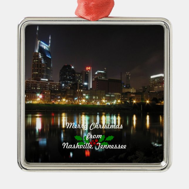 Merry Christmas from Nashville, Metal Ornament (Front)