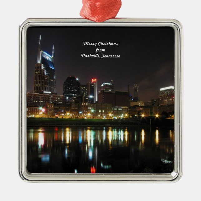 Merry Christmas from Nashville, Tennessee Metal Tree Decoration (Front)