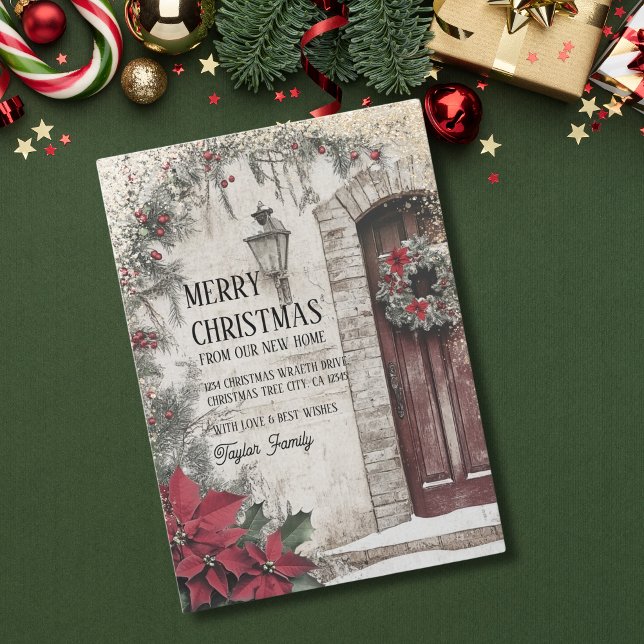 Merry Christmas from New Home Door Wreath Announcement (Creator Uploaded)