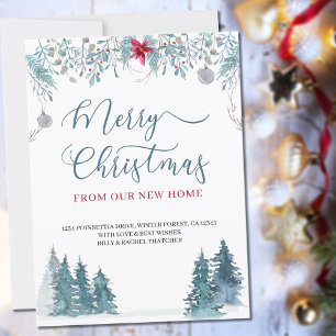 Merry Christmas from New Home Winter Forest Moving Announcement