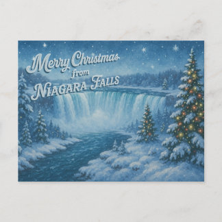 Merry Christmas from Niagara Falls Winter Postcard