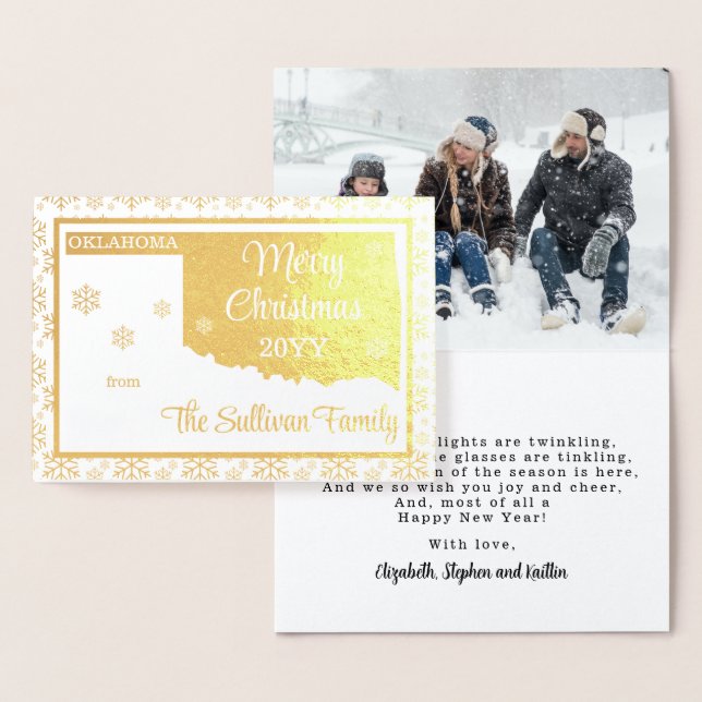Merry Christmas from Oklahoma State Photo Foil Card (Display)
