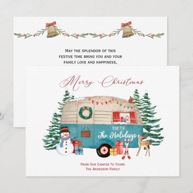 Merry Christmas From Our Camper to Yours Holiday Card (Front/Back)