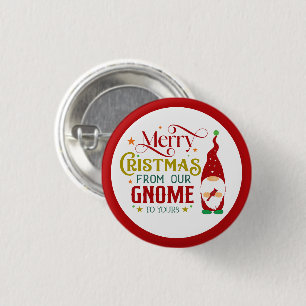 Merry Christmas From Our Gnome To Yours 3 Cm Round Badge