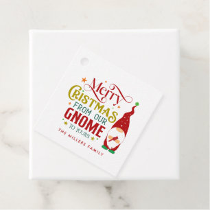 Merry Christmas From Our Gnome To Yours Favour Tags