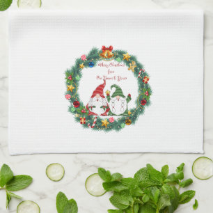 Merry Christmas from Our Gnome to Yours on a Tea Towel