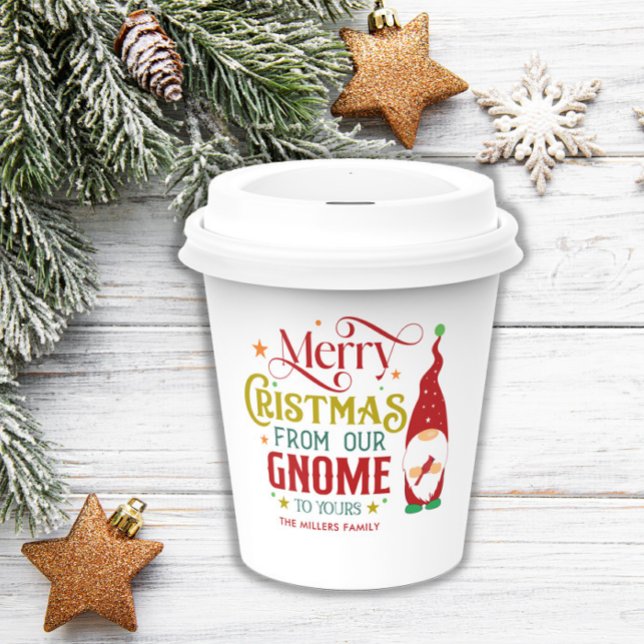 Merry Christmas From Our Gnome To Yours Paper Cups (Creator Uploaded)