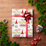 Merry Christmas From Our Gnome To Yours Wrapping Paper<br><div class="desc">Cute and festive retro typography design with a cute gnome with a text-Merry Christmas from our gnome to yours.</div>