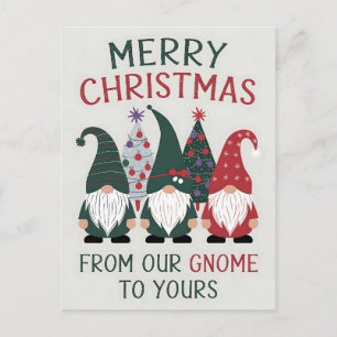 Merry Christmas From Our Gnome To Yours Xmas Postcard