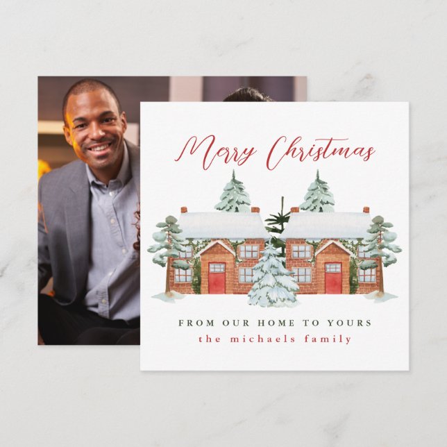 Merry Christmas from Our Home to Yours Photo Card (Front/Back)