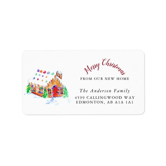 Merry Christmas from our New Home Holiday Cute Label (Front)