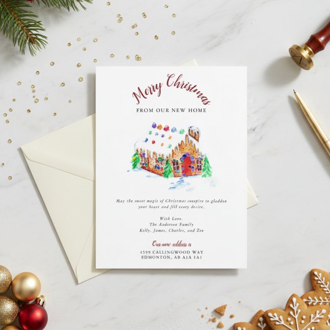 Merry Christmas from our New Home Holiday Cute Postcard (Creator Uploaded)