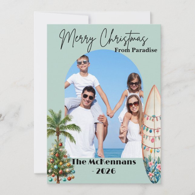 Merry Christmas from Paradise Photo Christmas Card (Front)
