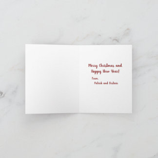 Merry Christmas from Patrick and Destinie Note Car Note Card