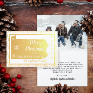 Merry Christmas from Pennsylvania State   Photo Foil Card