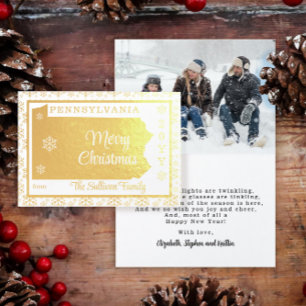 Merry Christmas from Pennsylvania State   Photo Foil Card