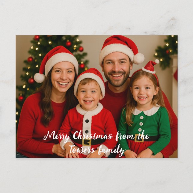 Merry Christmas From Photo  Postcard (Front)