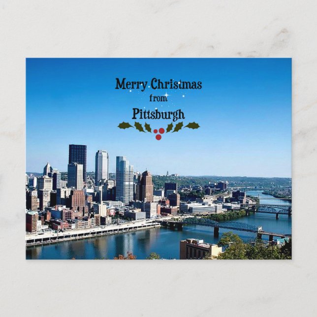 Merry Christmas from Pittsburgh Holiday Postcard (Front)