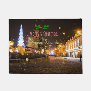 Merry Christmas from Poprad Slovakia Doormat