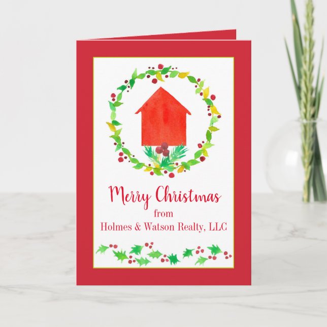 Merry Christmas From Realtor Real Estate Business Holiday Card (Front)