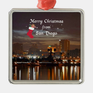 Merry Christmas from San Diego Metal Ornament