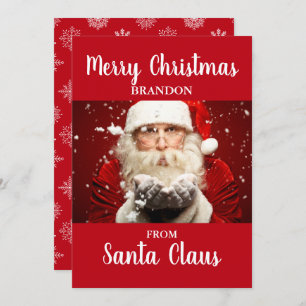 Merry Christmas From Santa Claus ADD NAME Card RdS