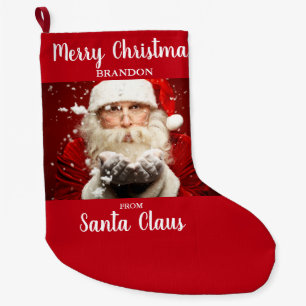 Merry Christmas From Santa Claus ADD NAME Large Christmas Stocking