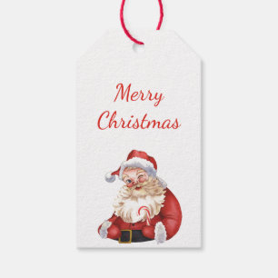 Merry Christmas From Santa Claus Custom NAME Gift Tags