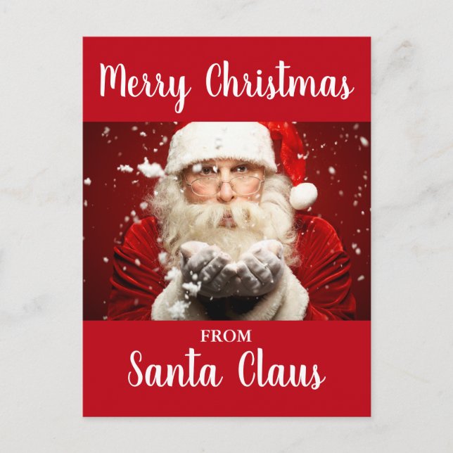 Merry Christmas From Santa Claus Holiday Postcard (Front)