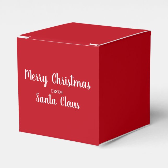 Merry Christmas From Santa Claus Red Square Favour Box (Front Side)