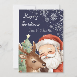 Merry Christmas from Santa & Flat Christmas Card