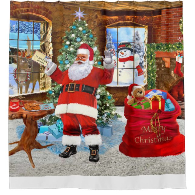 Merry Christmas from Santa Shower Curtain (Front)