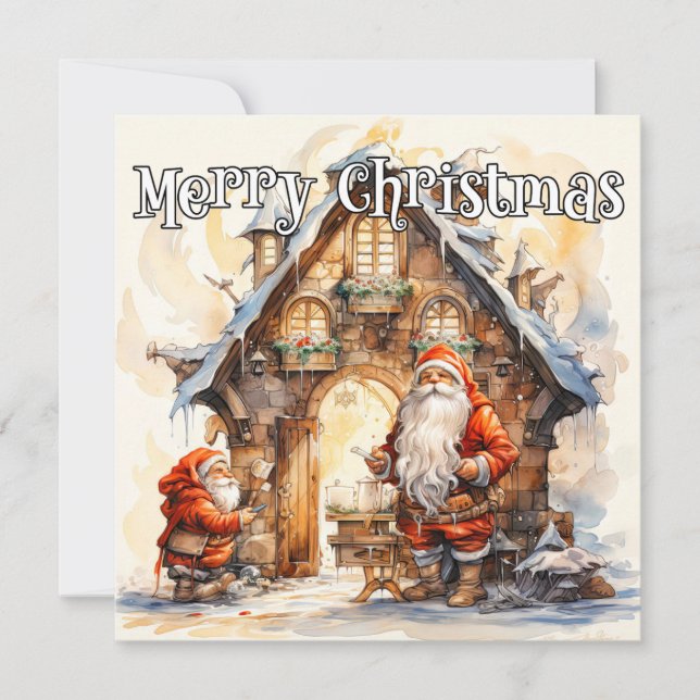 Merry Christmas From, Santa's Workshop Holiday Card (Front)