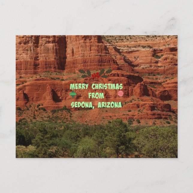 Merry Christmas from Sedona, Arizona Holiday Postcard (Front)
