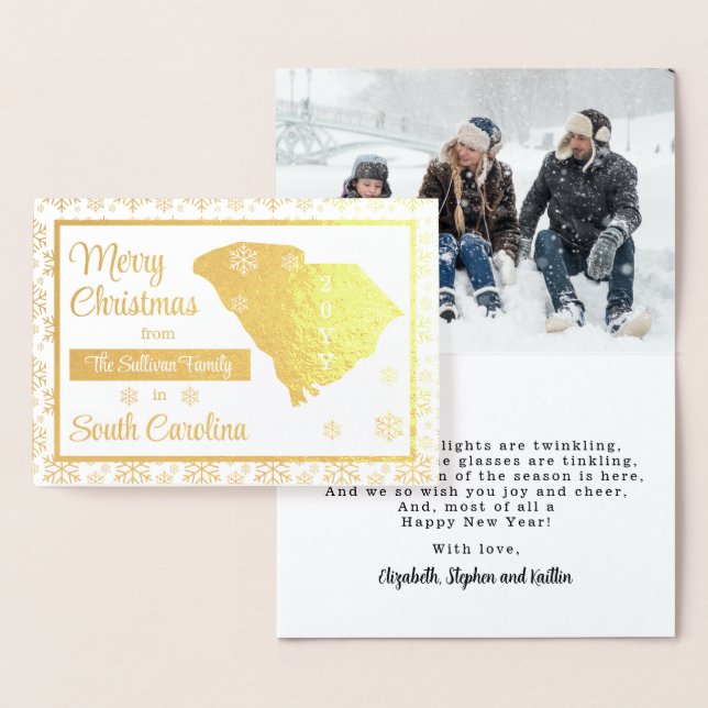 Merry Christmas from South Carolina State | Photo Foil Card (Display)