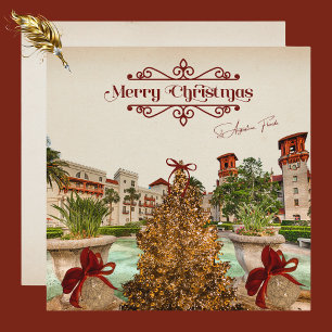 Merry Christmas from St Augustine Florida Elegant Holiday Card