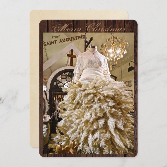 Merry Christmas from St (Saint) Augustine Florida Holiday Card (Front/Back)