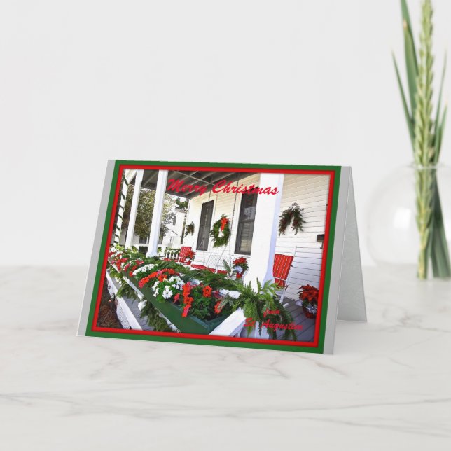 Merry Christmas from Sunny St Augustine Florida  Holiday Card (Front)