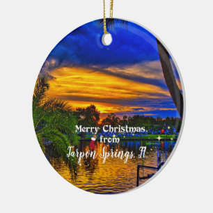 Merry Christmas from Tarpon Springs, FL Ceramic Ornament