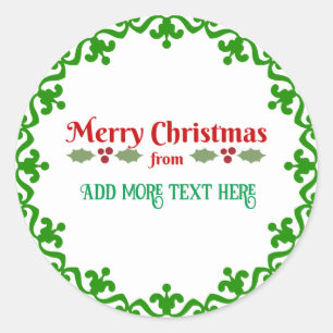 Merry Christmas from TEMPLATE Classic Round Sticker