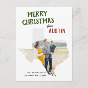 Merry Christmas from Texas One Photo Postcard