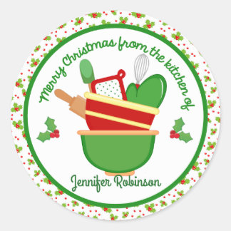 Merry Christmas from the kitchen of Classic Round Sticker