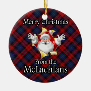 Merry Christmas From the McLachlan MacLachlan Clan Ceramic Tree Decoration