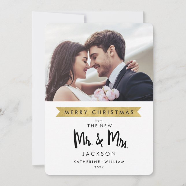 Merry Christmas From The New Mr. and Mrs. Card (Front)