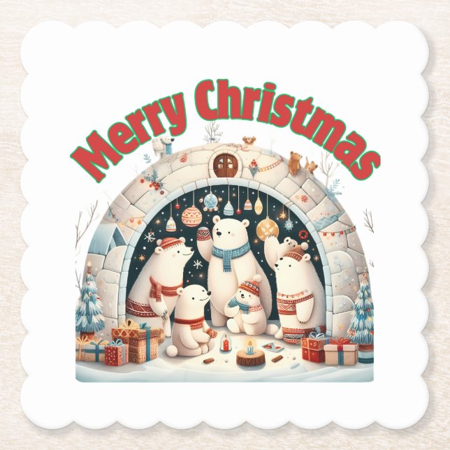 Merry Christmas from the North Pole Paper Coaster (Front)
