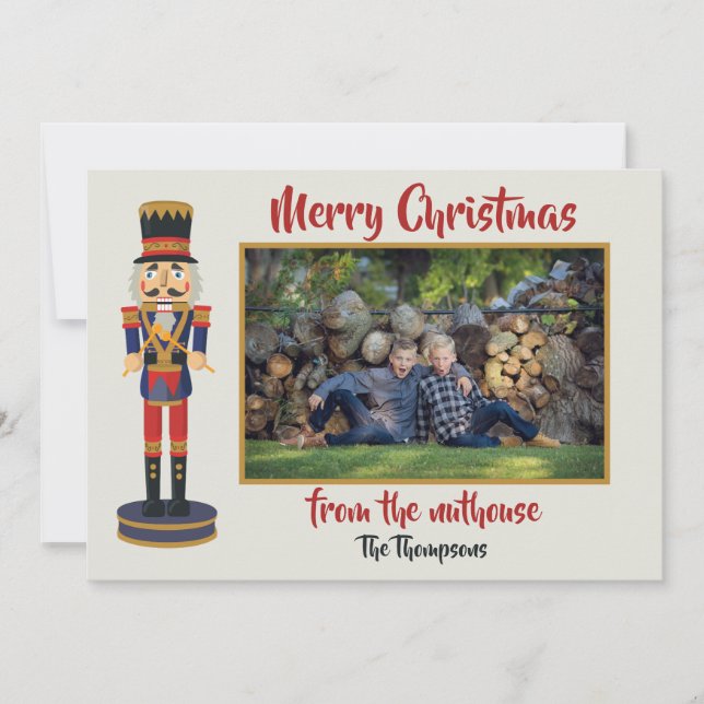 Merry Christmas from the nuthouse funny Nutcracker (Front)
