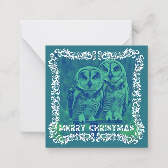 Merry Christmas from the Owls in the Bayou Green Card (Front)