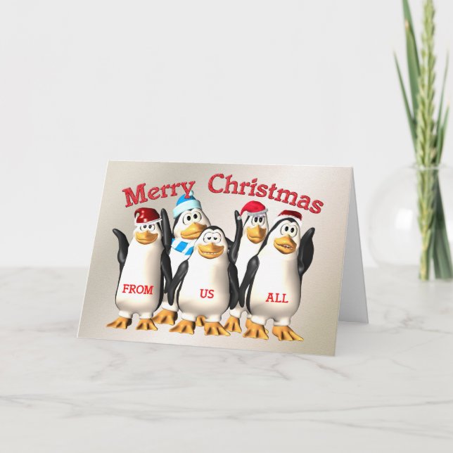 Merry Christmas from the penguin gang Holiday Card (Front)